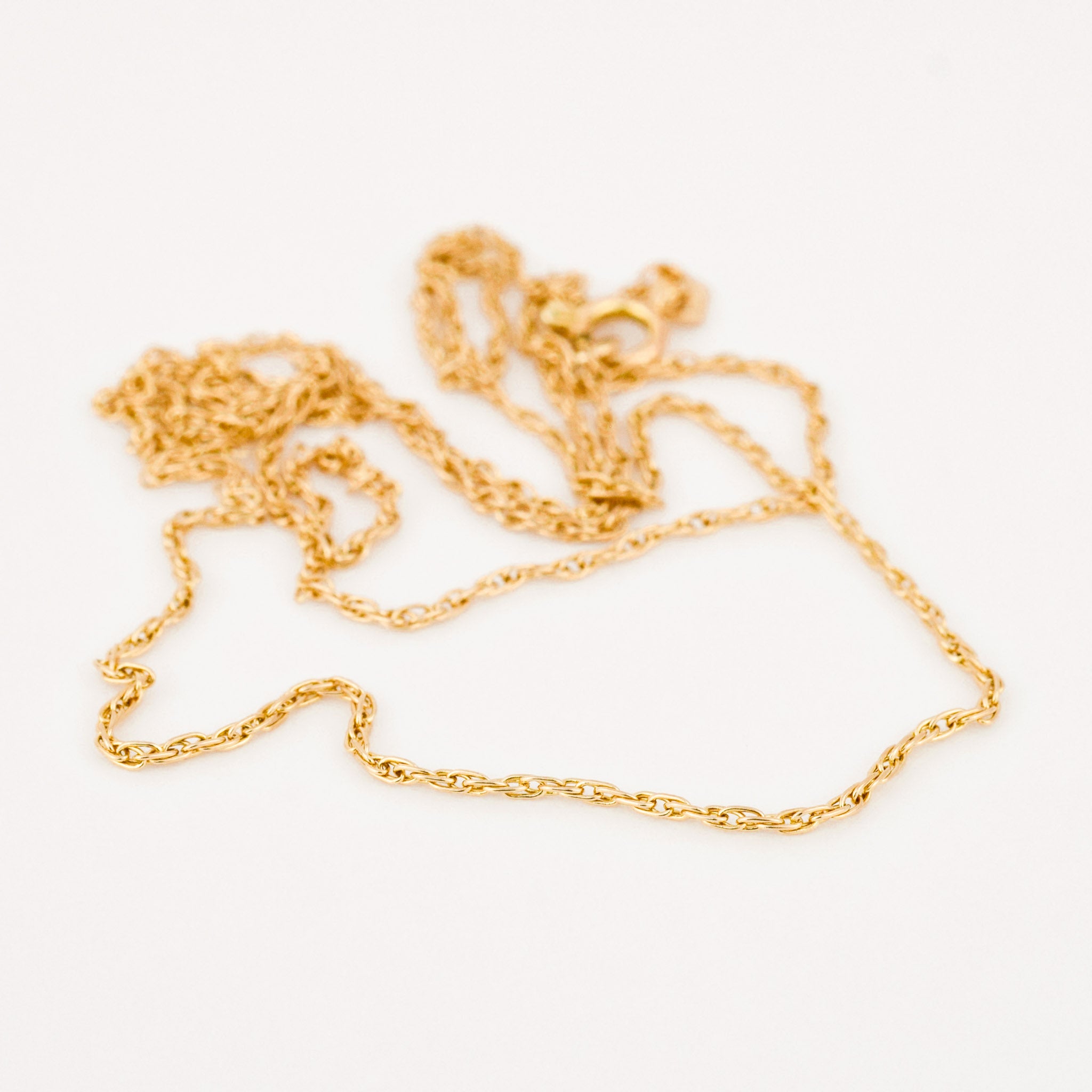 vintage gold 23.5inch rope chain necklace