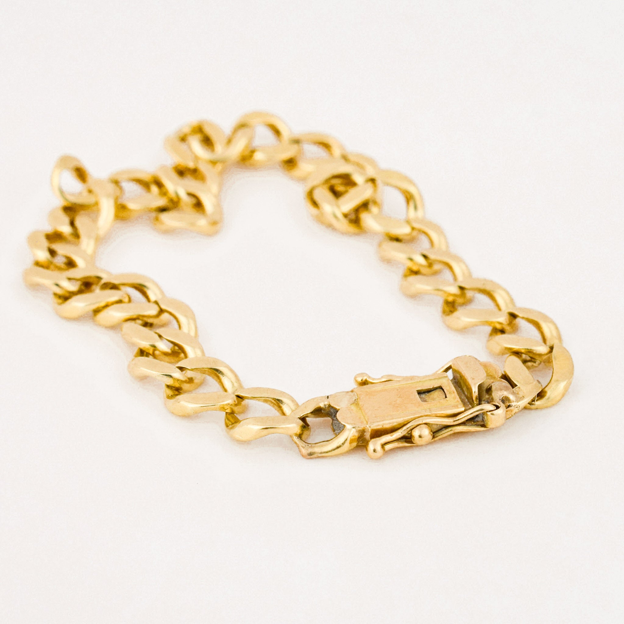 vintage 14k yellow gold curb bracelet 