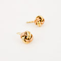 vintage gold love knot drop hoop earrings