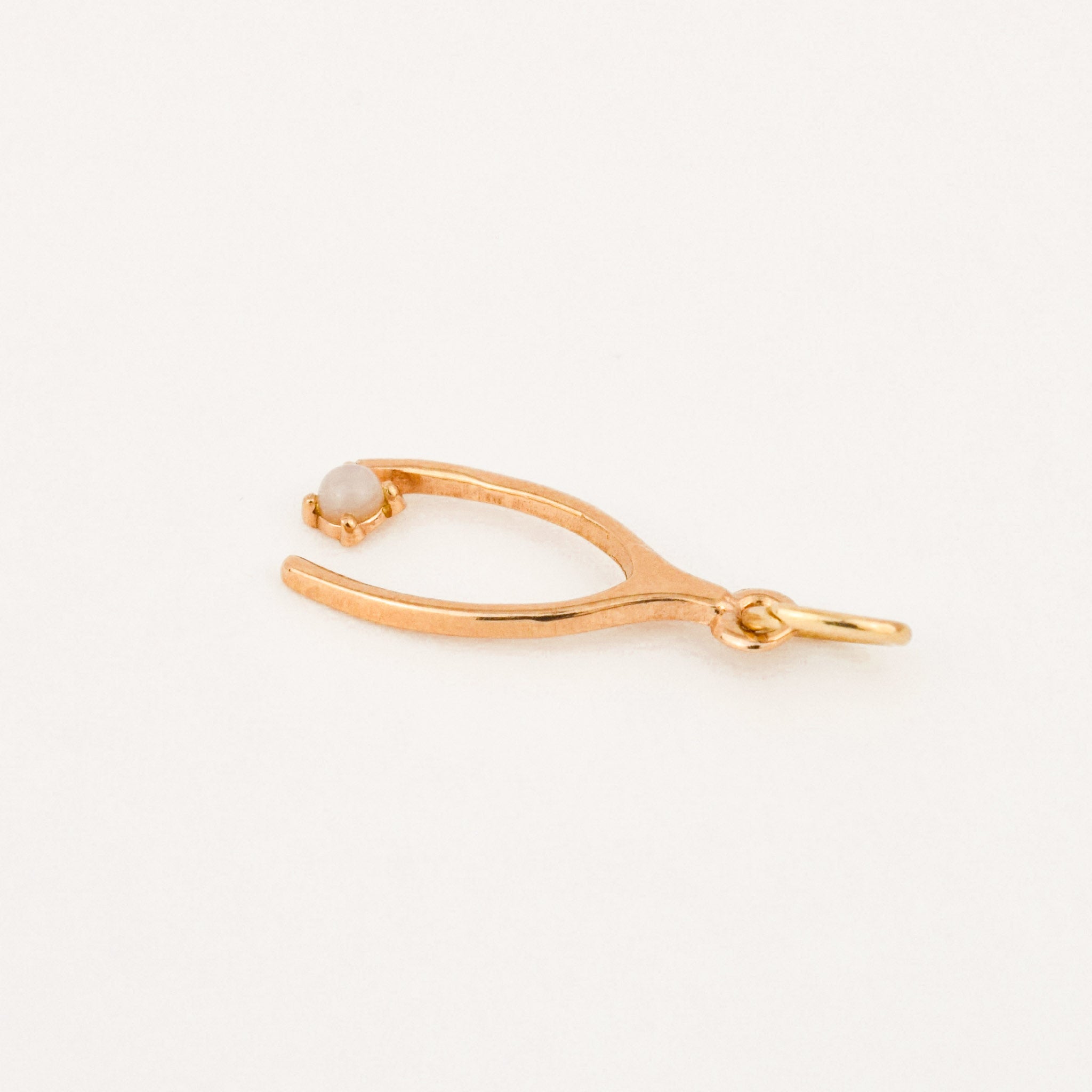 vintage gold moonstone wishbone pendant