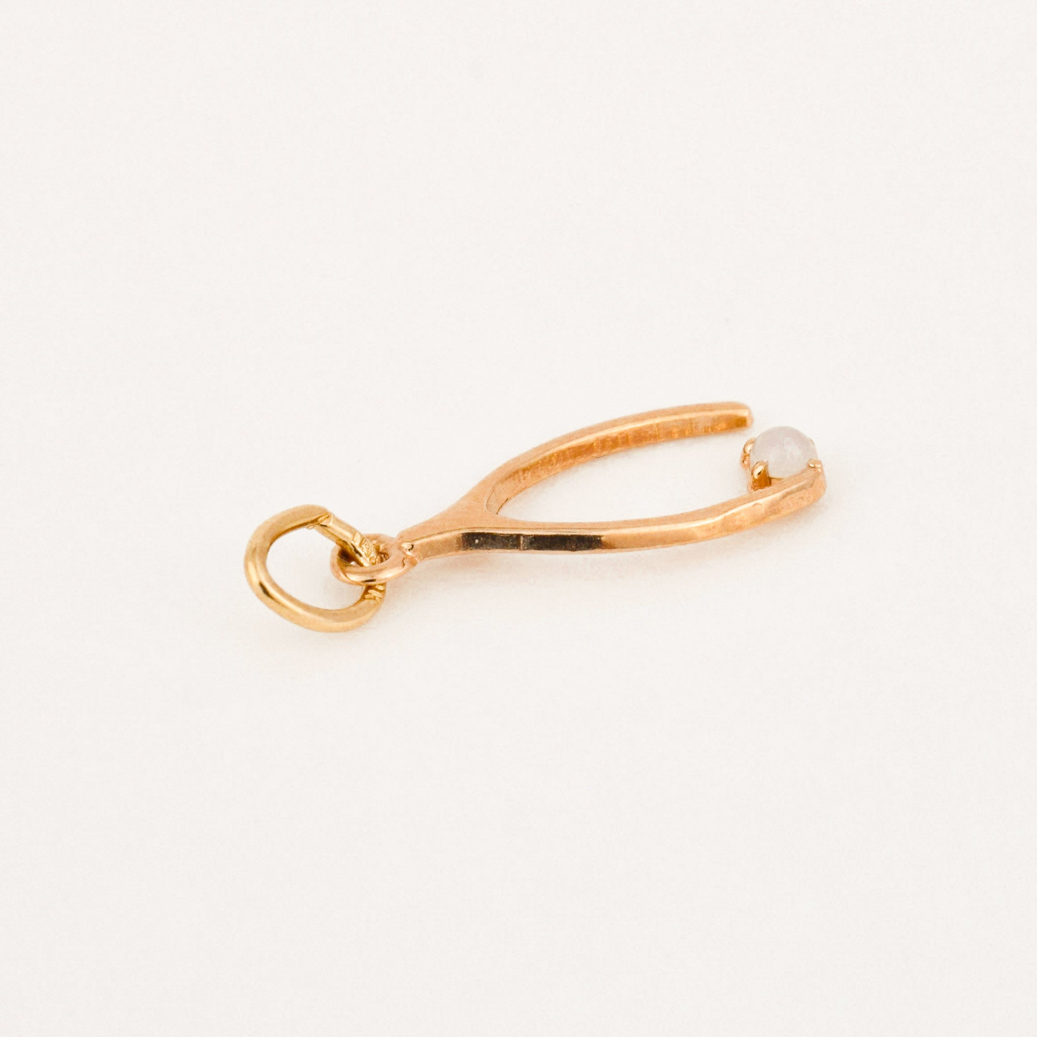 vintage gold moonstone wishbone pendant