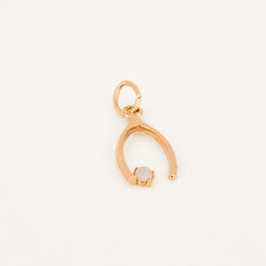 vintage gold moonstone wishbone pendant
