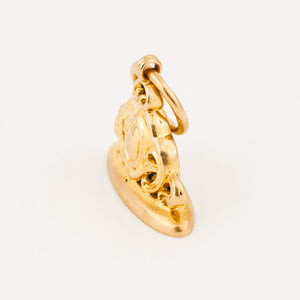 vintage gold birk's fob pendant 