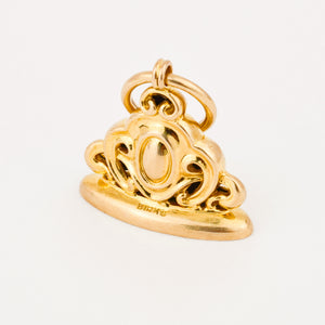 vintage gold birk's fob pendant 