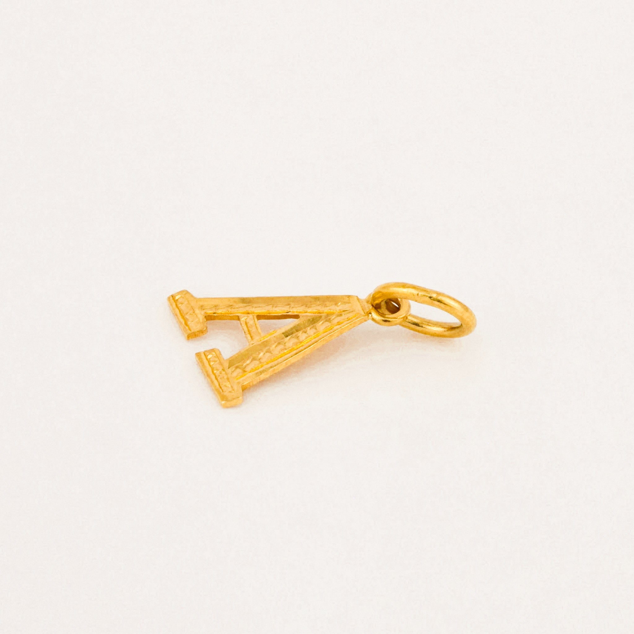 vintage gold 'a' 22k charm 