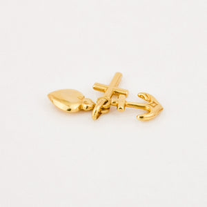 vintage gold faith, hope, and love charm pendant