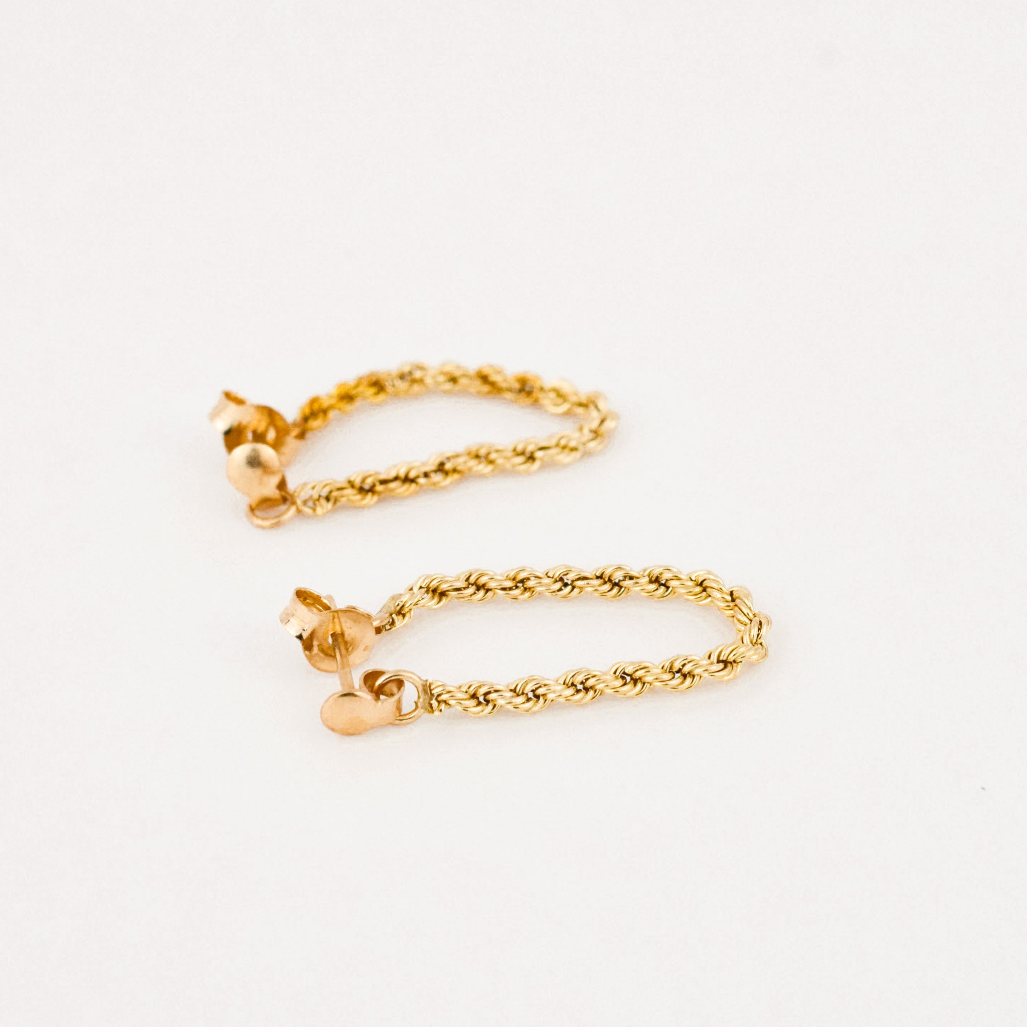 vintage gold rope hoop earrings