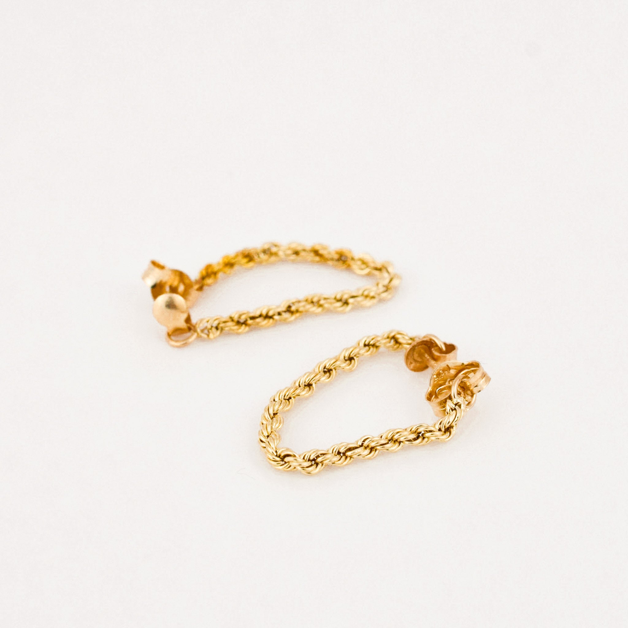 vintage gold rope hoop earrings
