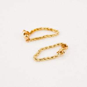 vintage gold rope hoop earrings