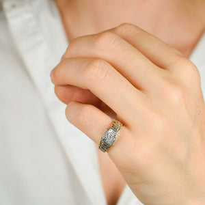 vintage diamond rolex style ring 