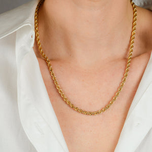 vintage 20" gold rope chain necklace