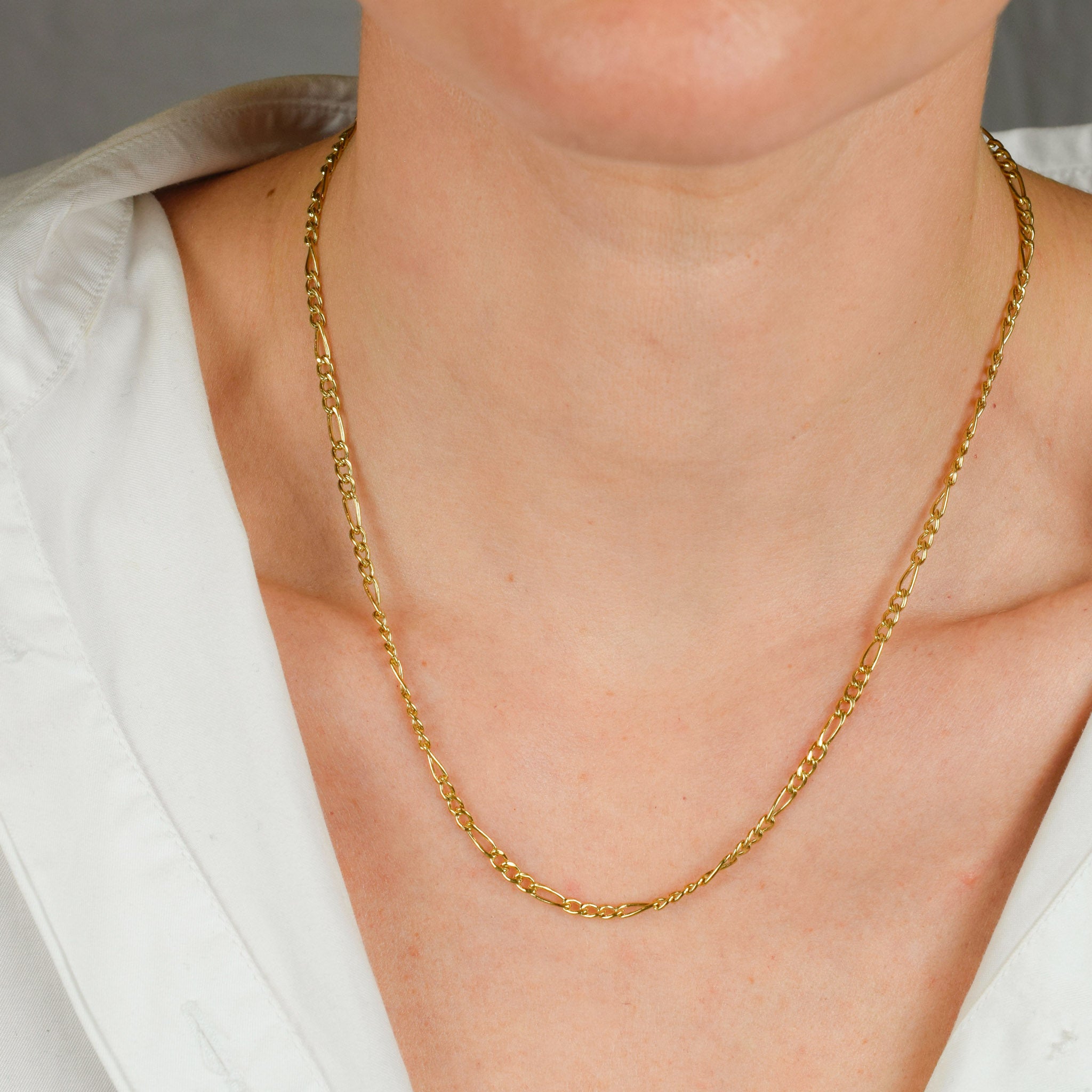 vintage gold figaro chain necklace