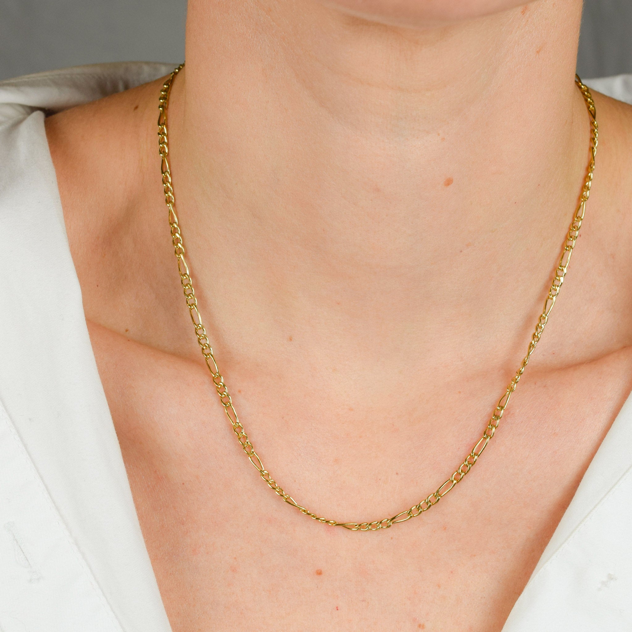 vintage gold figaro chain necklace