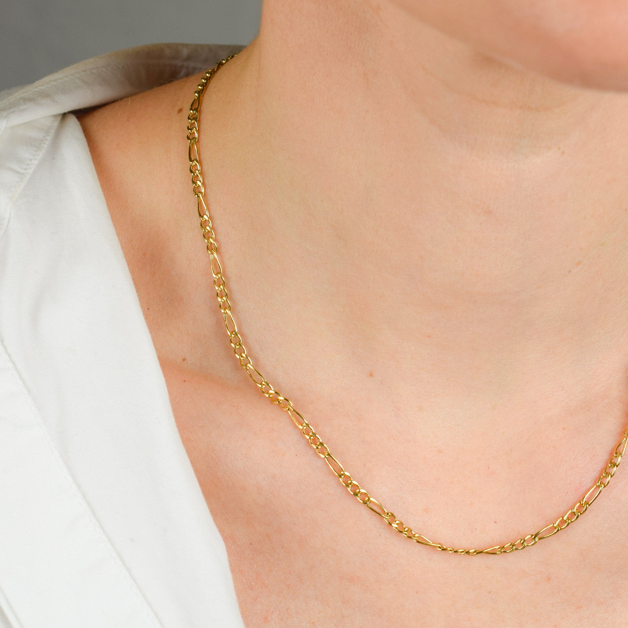 vintage gold figaro chain necklace