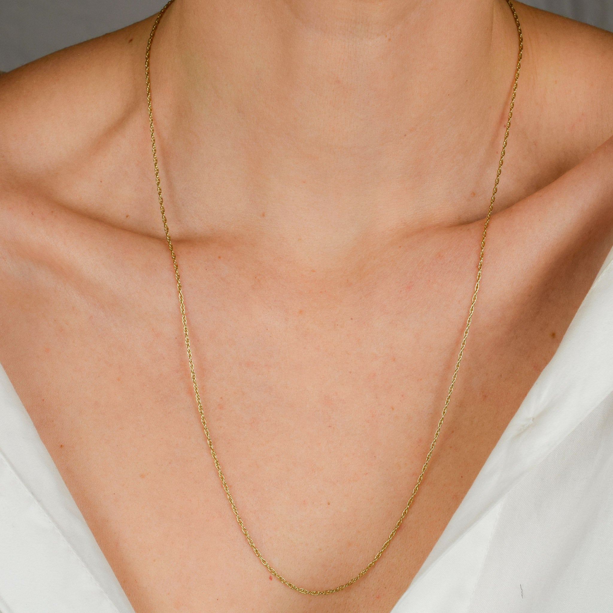 vintage gold 23.5inch rope chain necklace