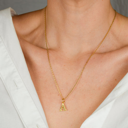 vintage gold 'a' 22k charm 