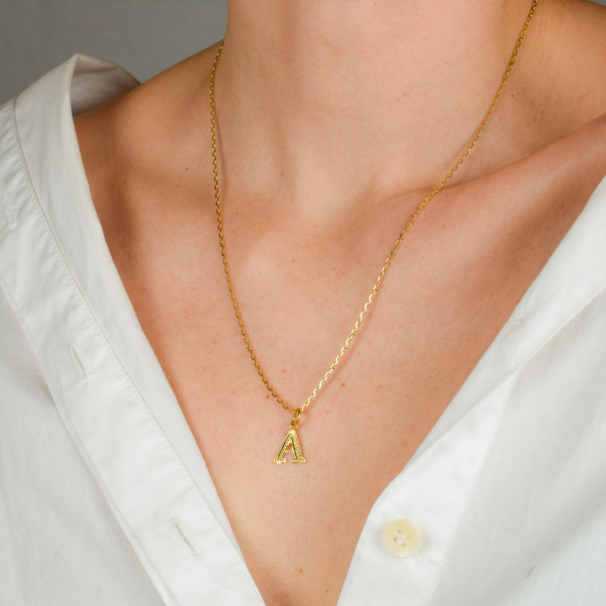 vintage gold 'a' 22k charm 