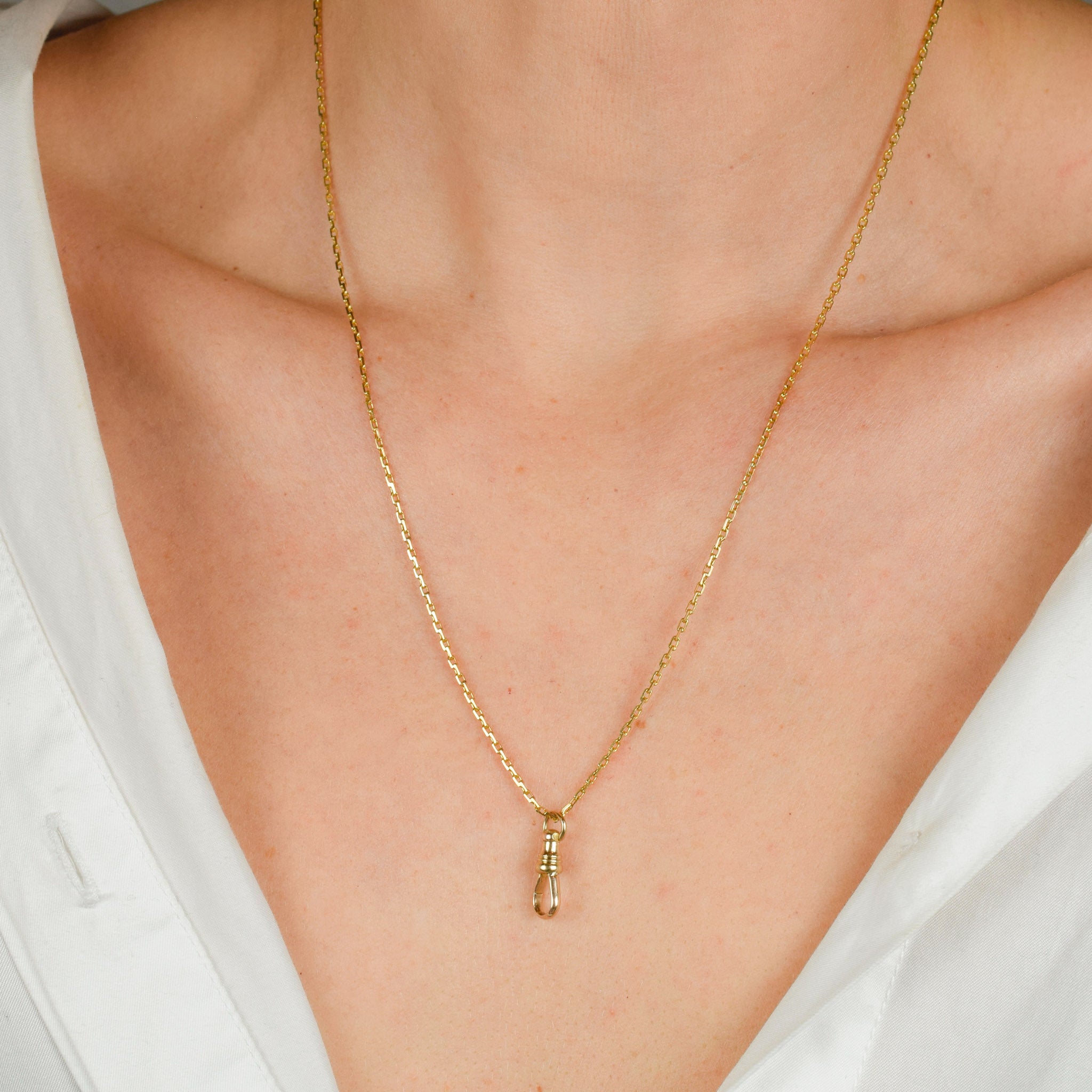 vintage gold dog clip pendant 