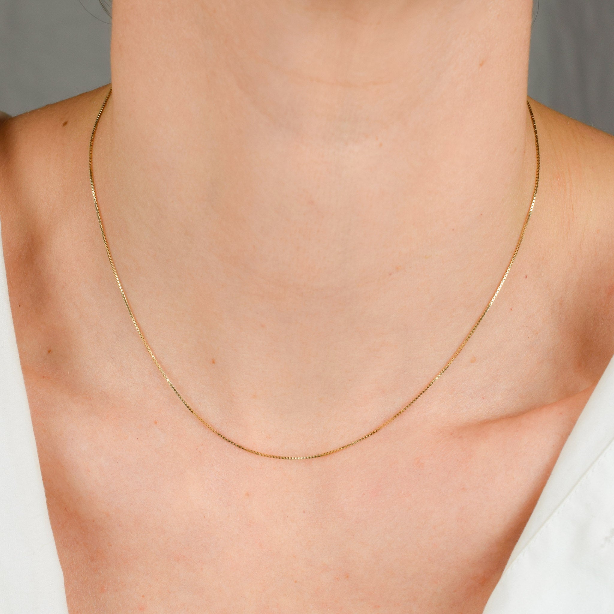 vintage gold box chain necklace
