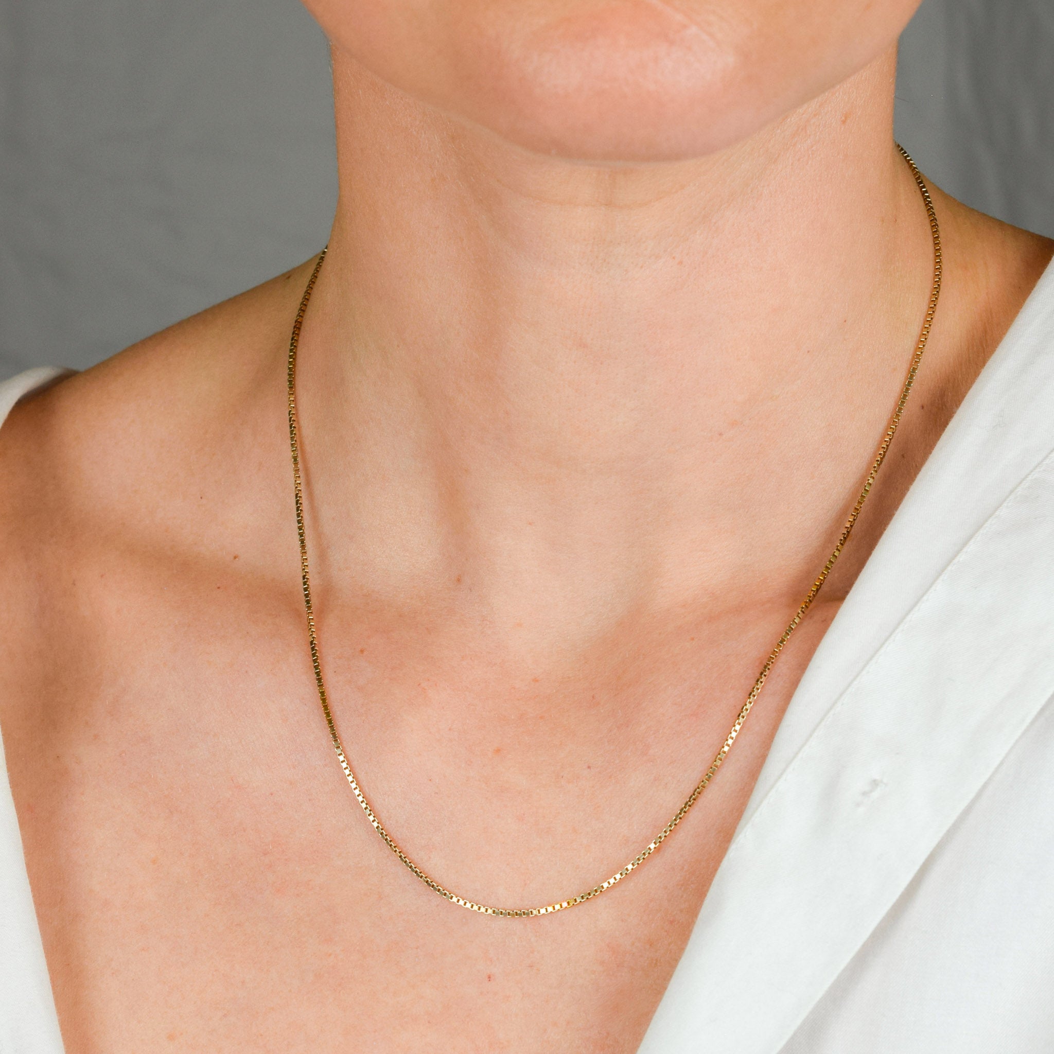 vintage gold 20" Box Chain Necklace