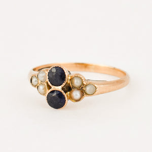 antique sapphire and pearl ring 