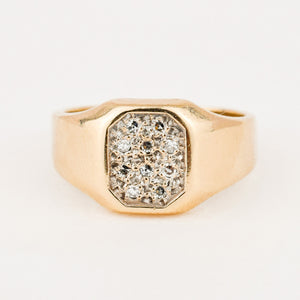 vintage gold diamond signet ring