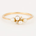dainty vintage pearl and diamond ring