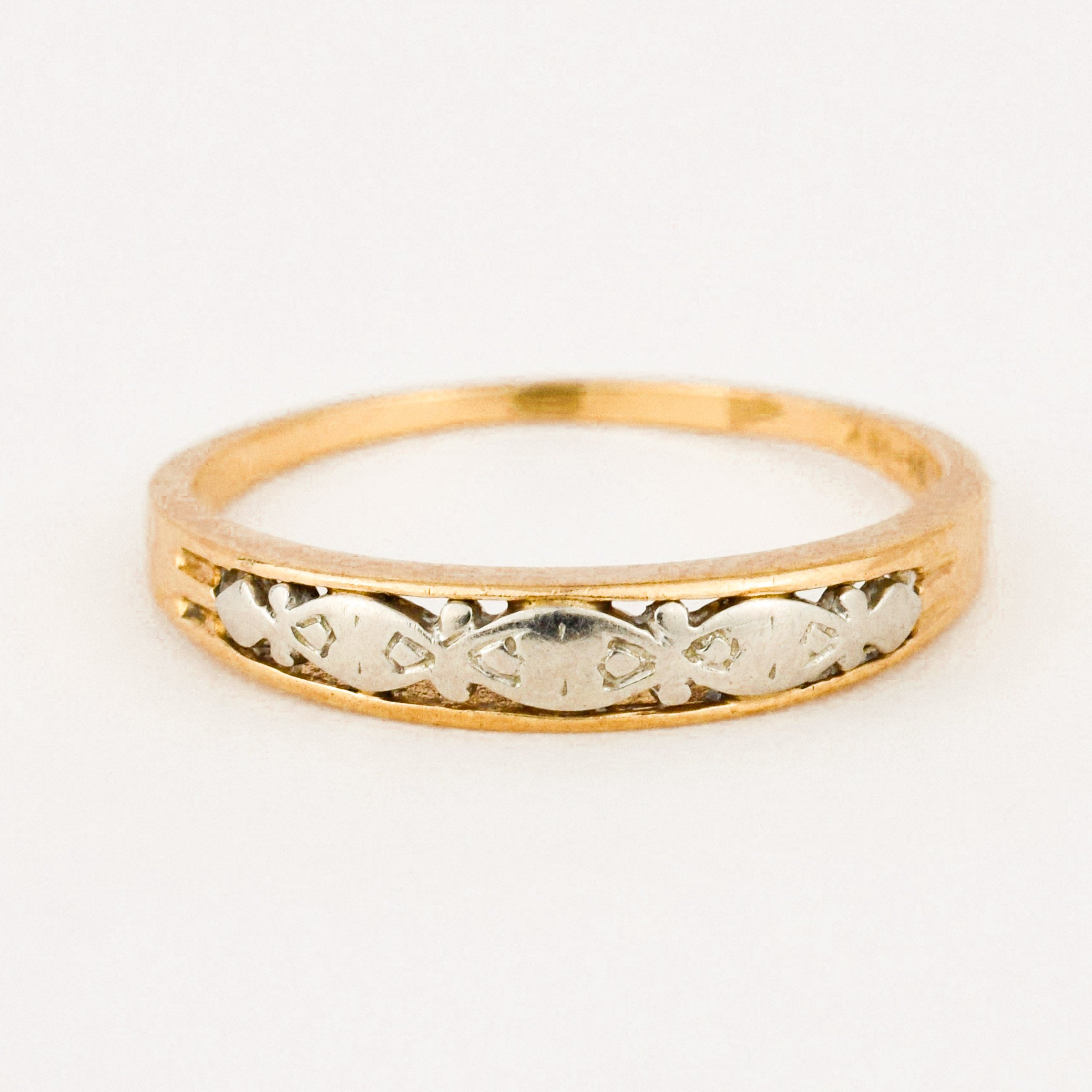 antique two toned wedding band