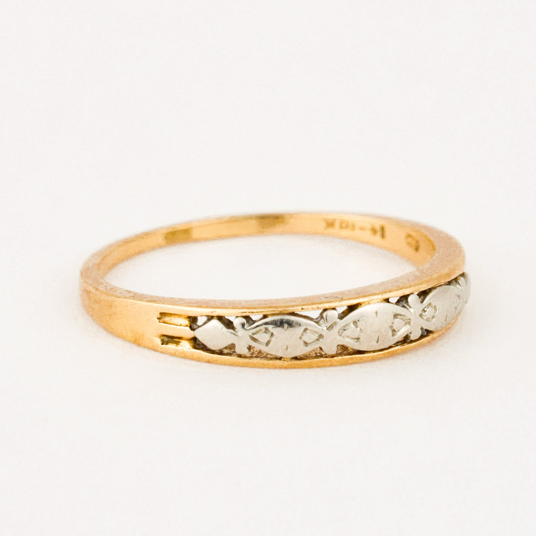 antique two toned wedding band