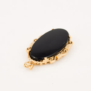 vintage gold oval onyx pendant