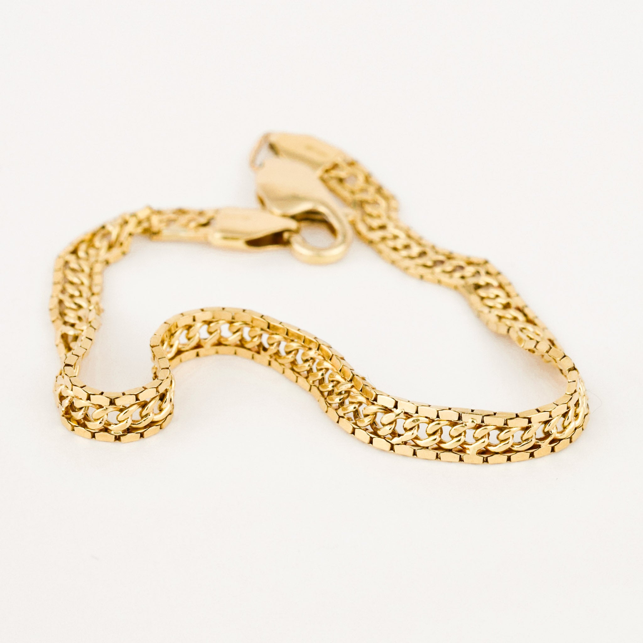 8" Box and Curb Chain Bracelet