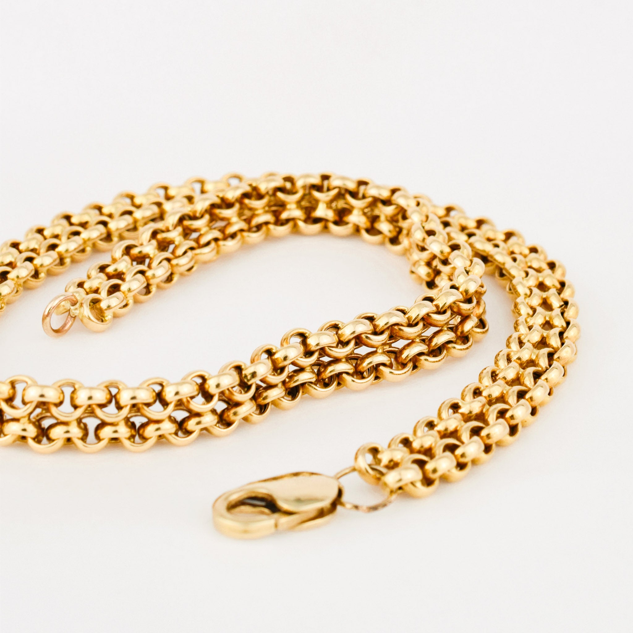 vintage 3-d rolo gold chain necklace