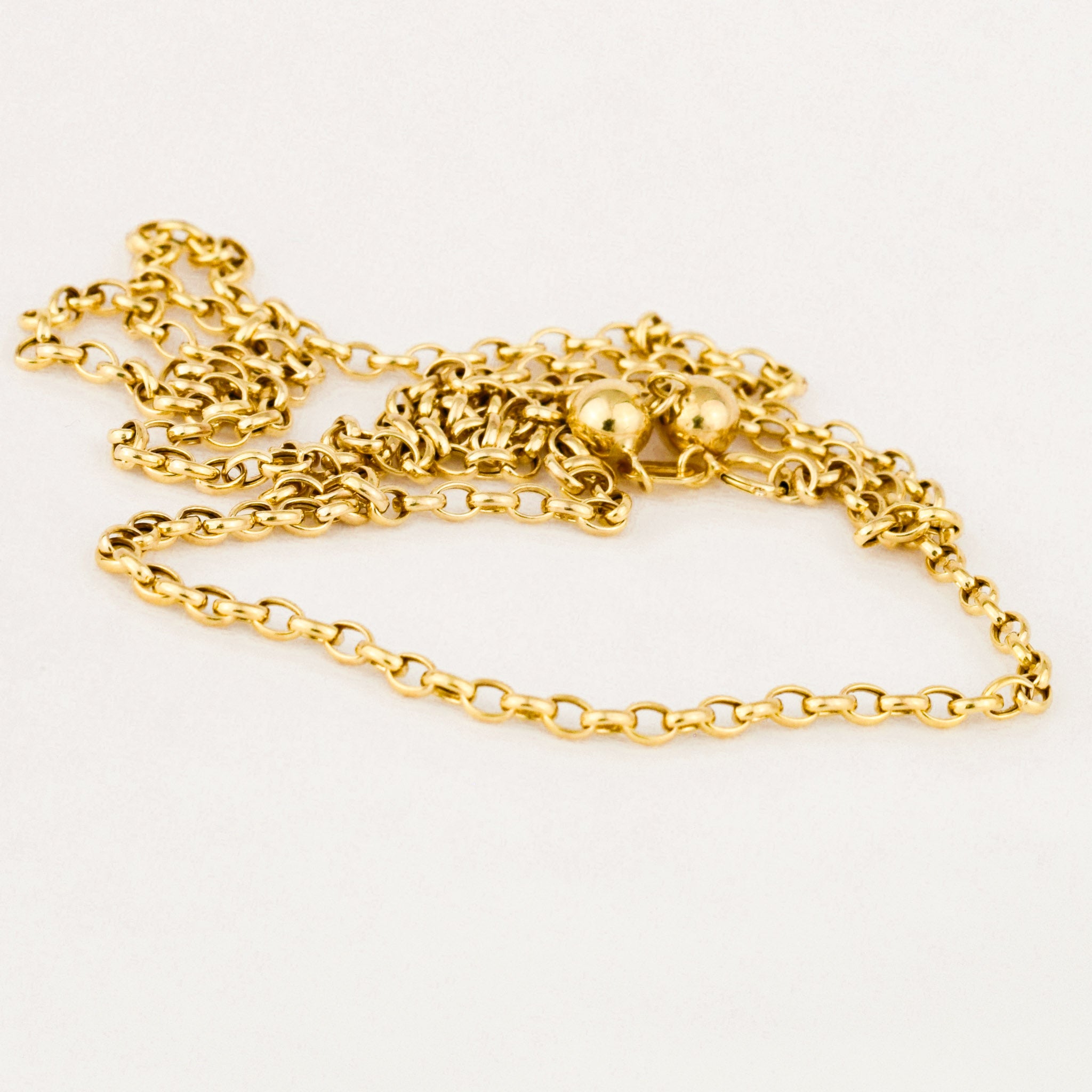 vintage gold rolo adjustable chain necklace