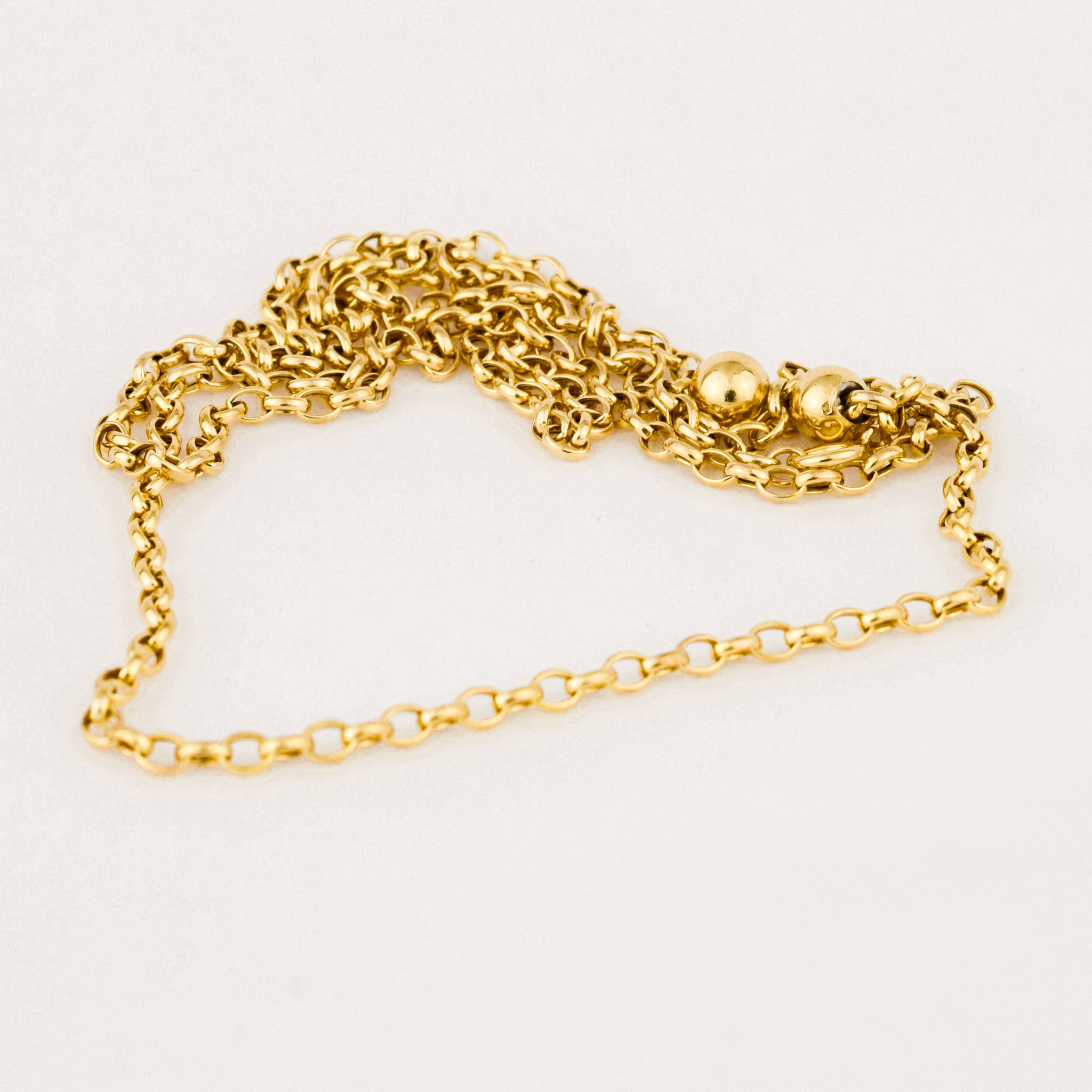 vintage gold rolo adjustable chain necklace