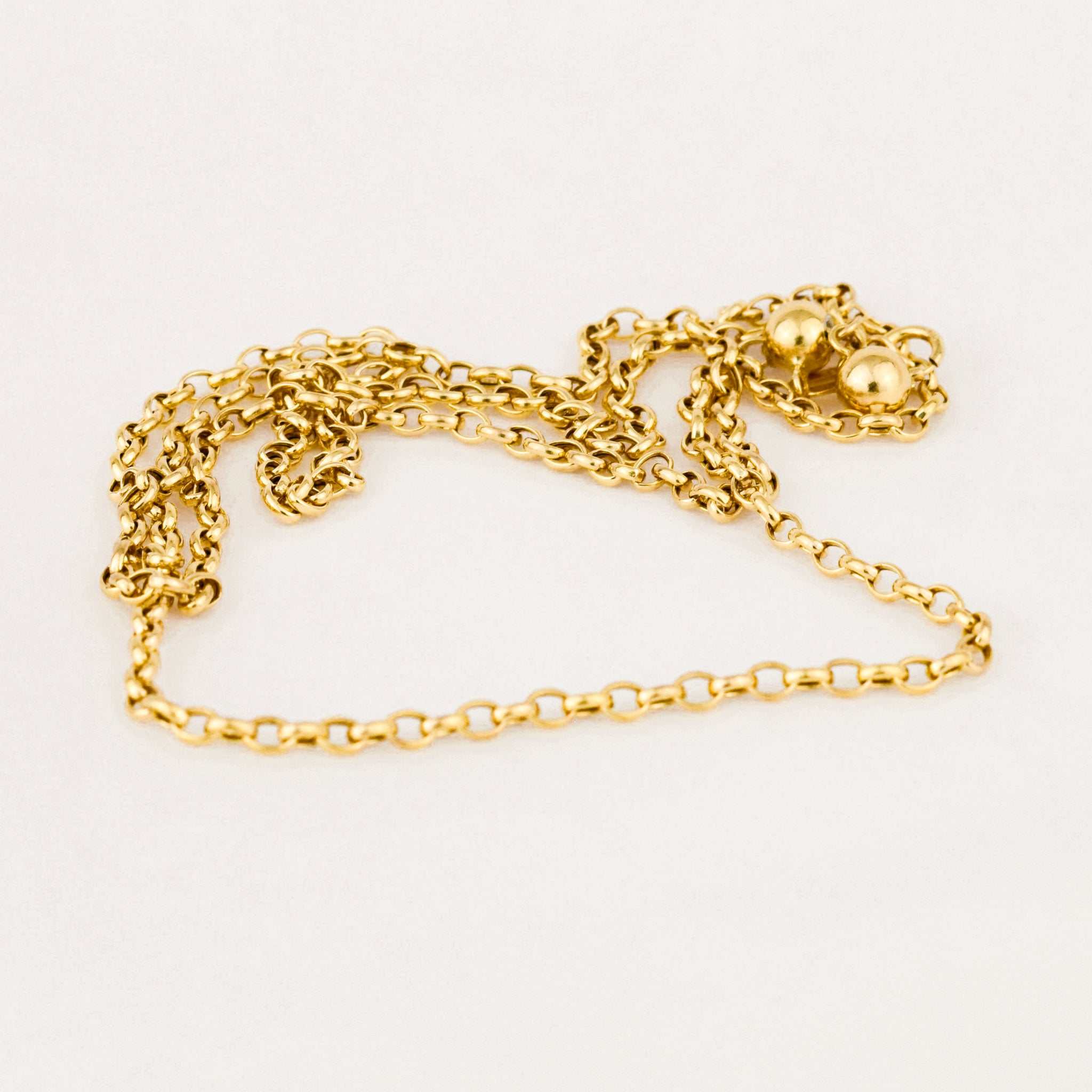 vintage gold rolo adjustable chain necklace