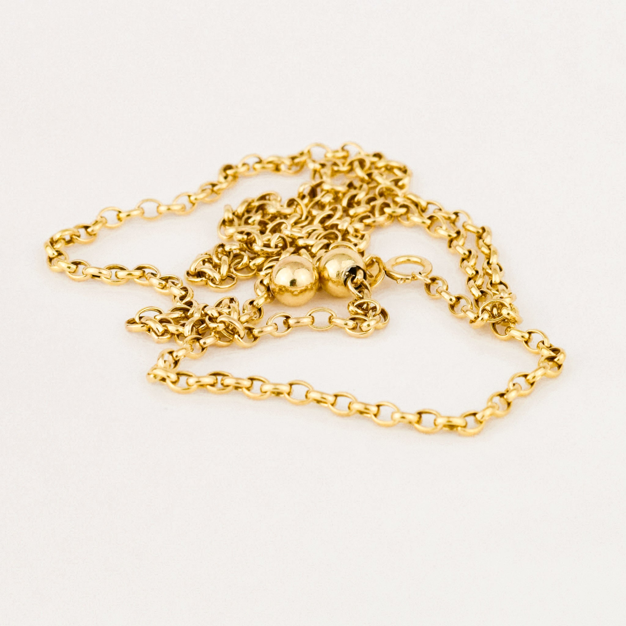 vintage gold rolo adjustable chain necklace