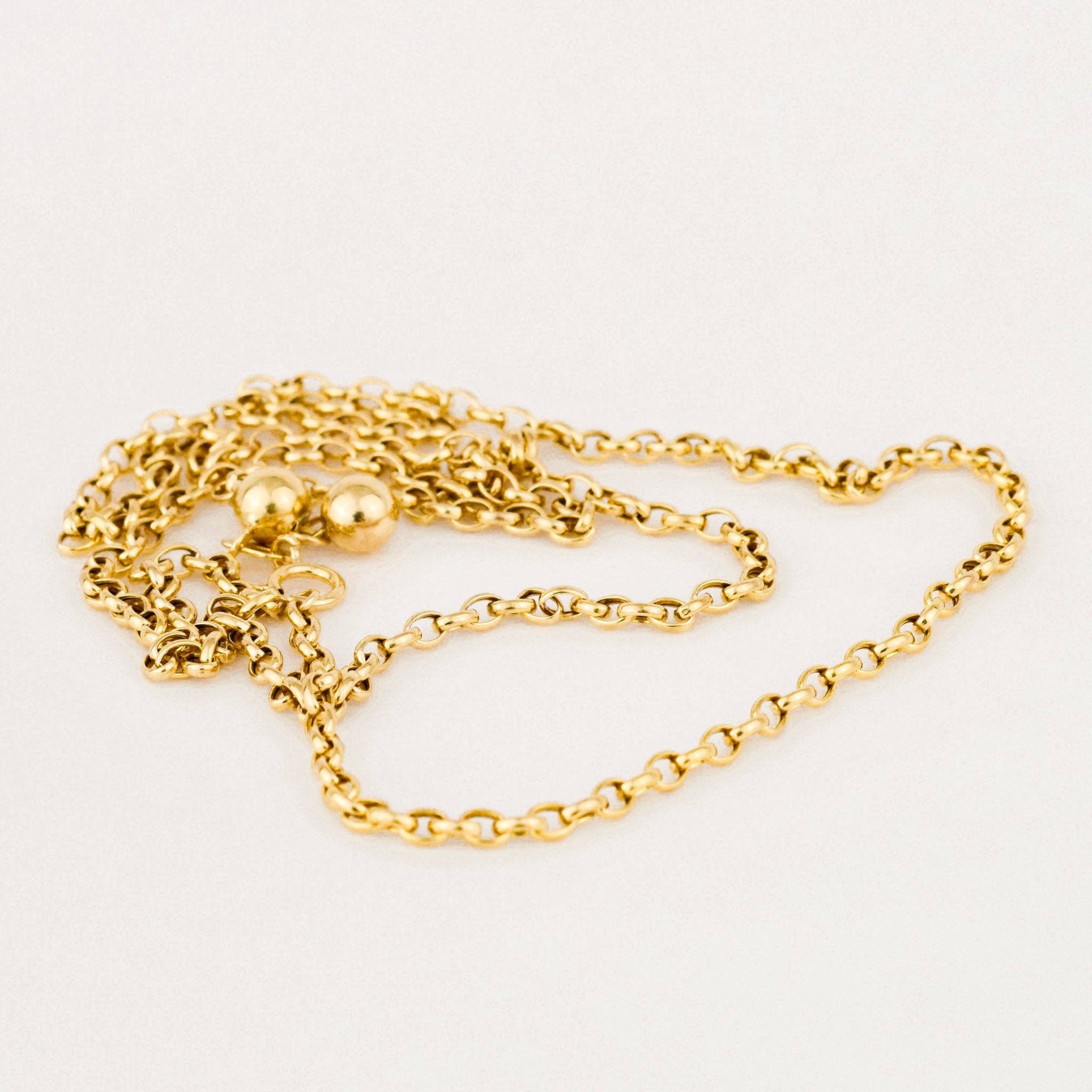 vintage gold rolo adjustable chain necklace