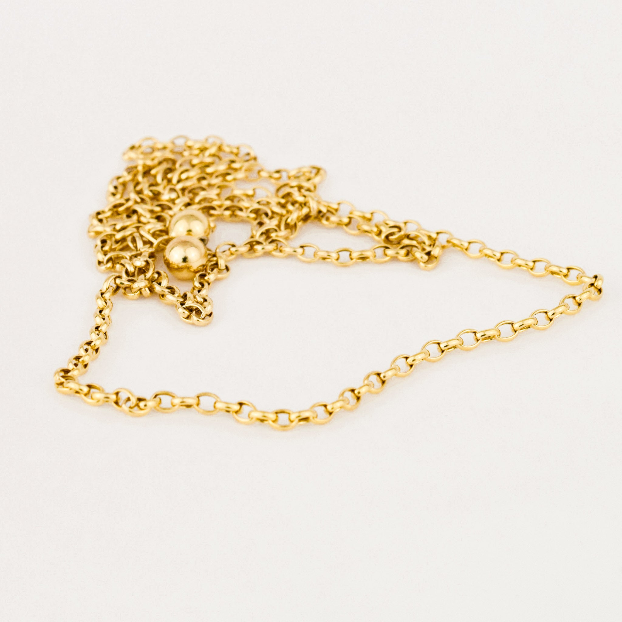 vintage gold rolo adjustable chain necklace