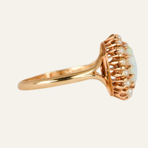Opal and Seed Pearl Ring