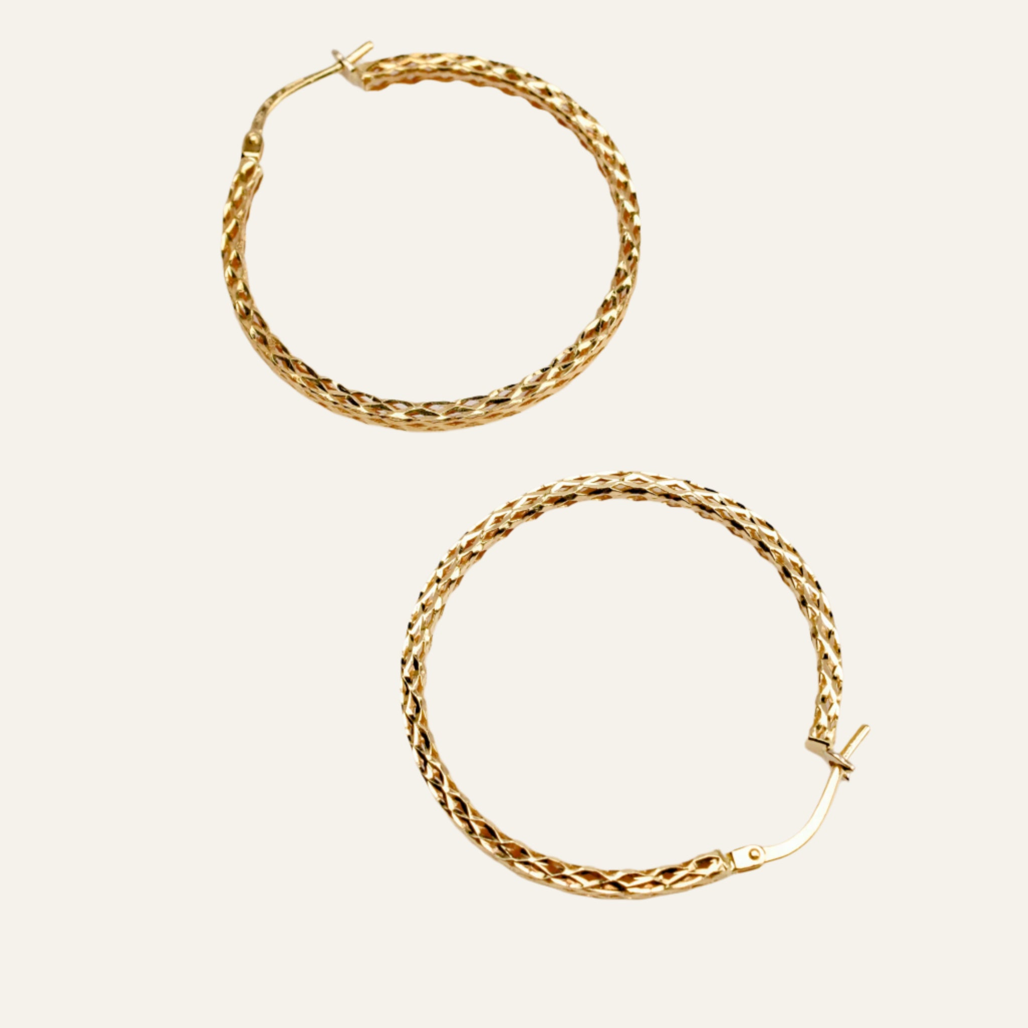 33mm Sparkly Gold Hoops