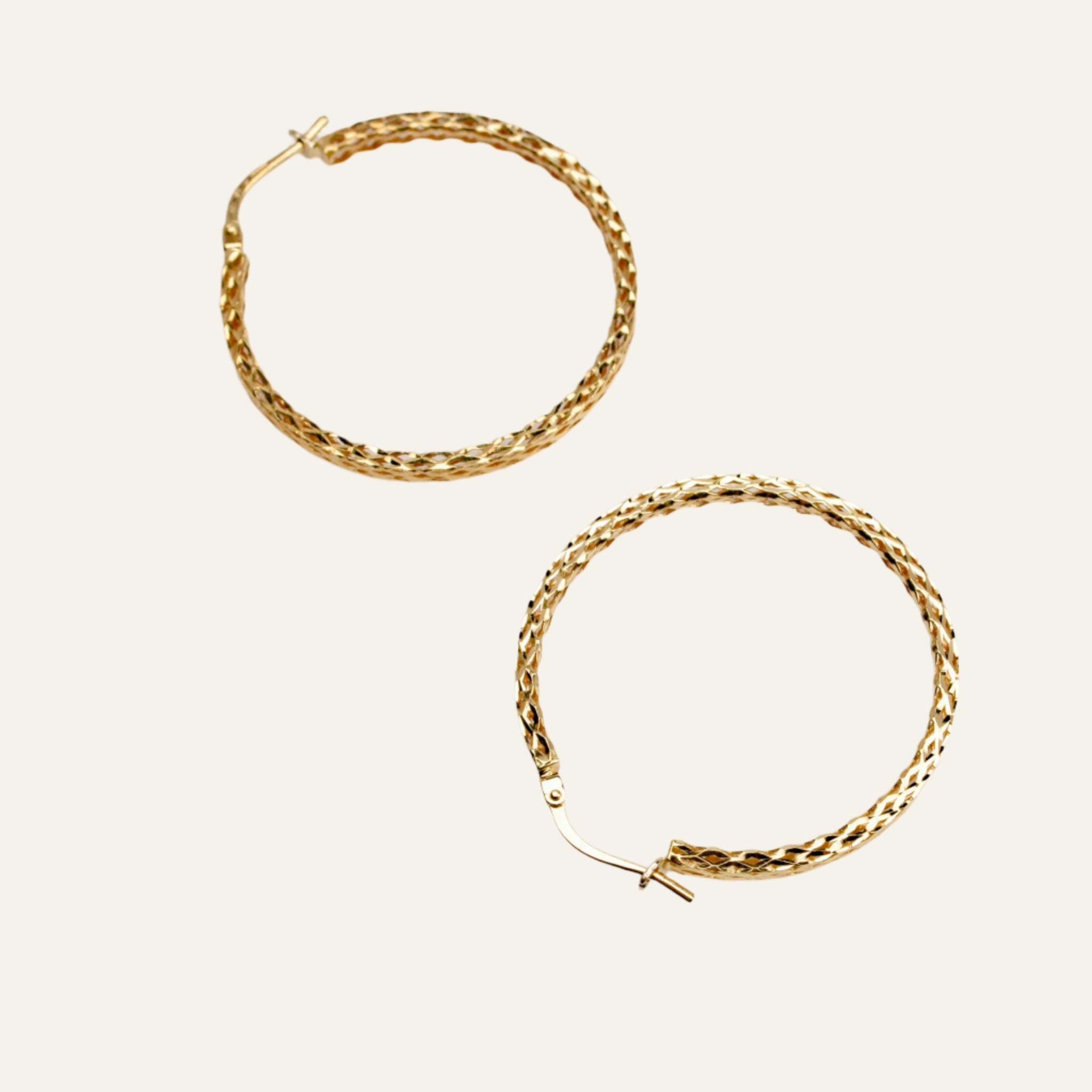 33mm Sparkly Gold Hoops