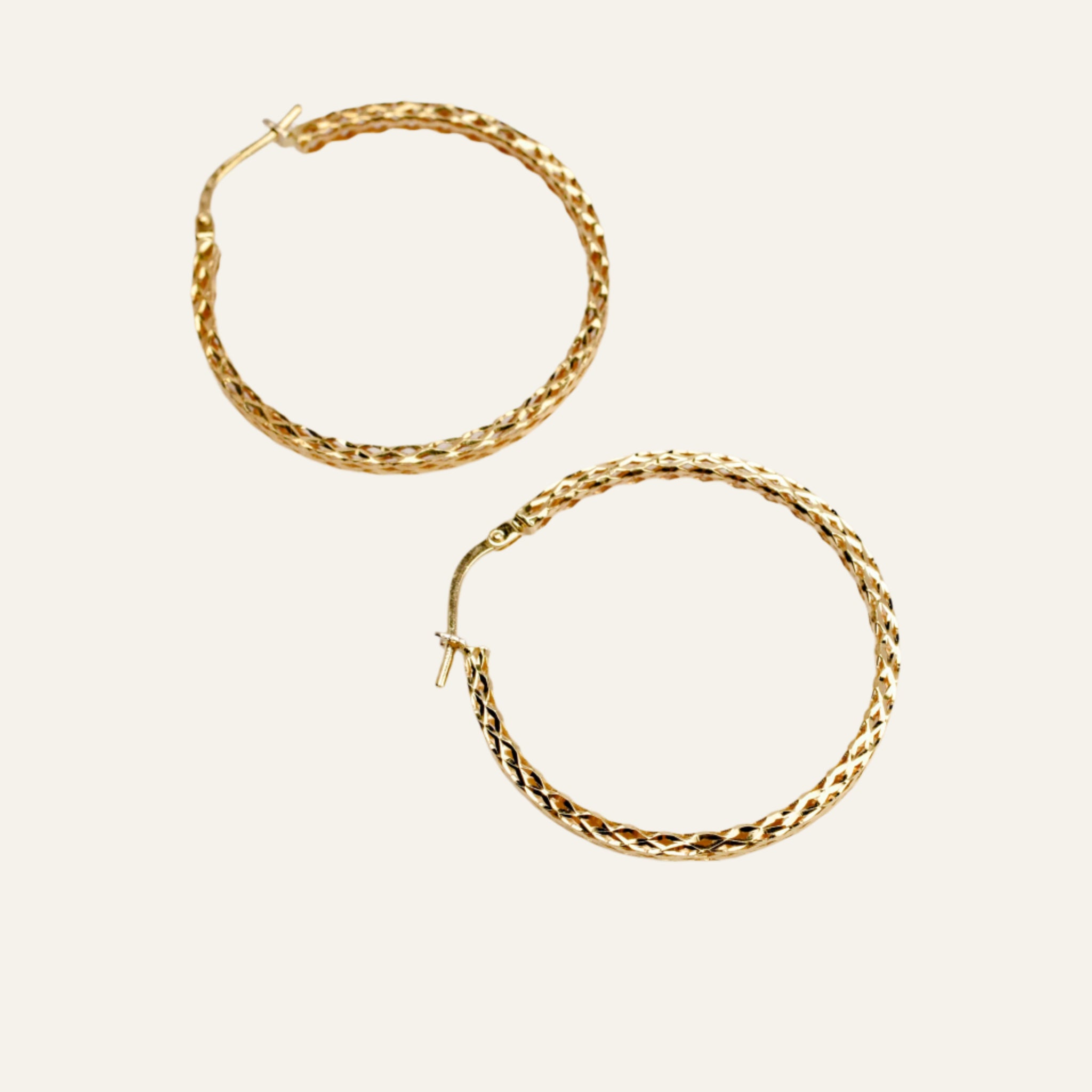 33mm Sparkly Gold Hoops