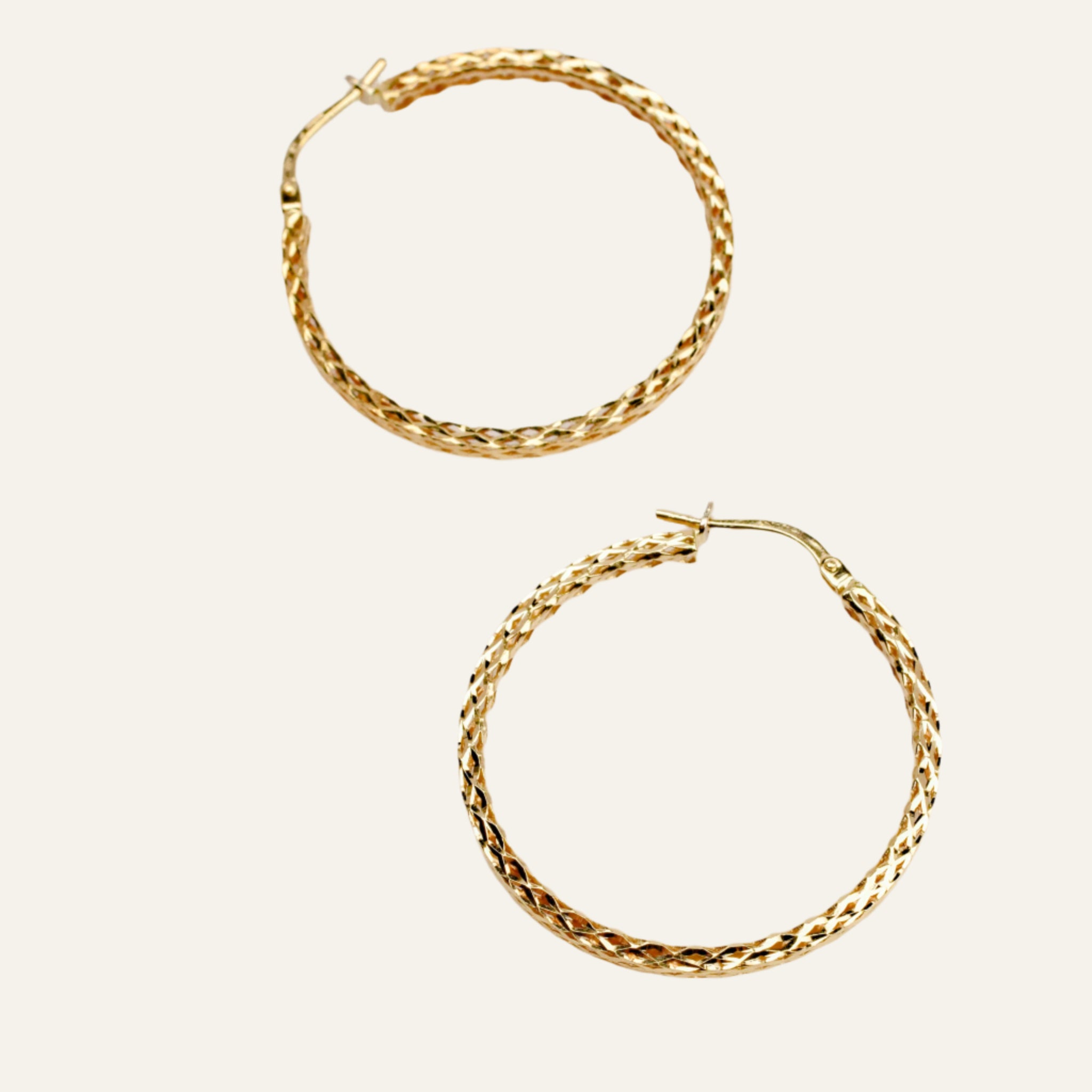 33mm Sparkly Gold Hoops
