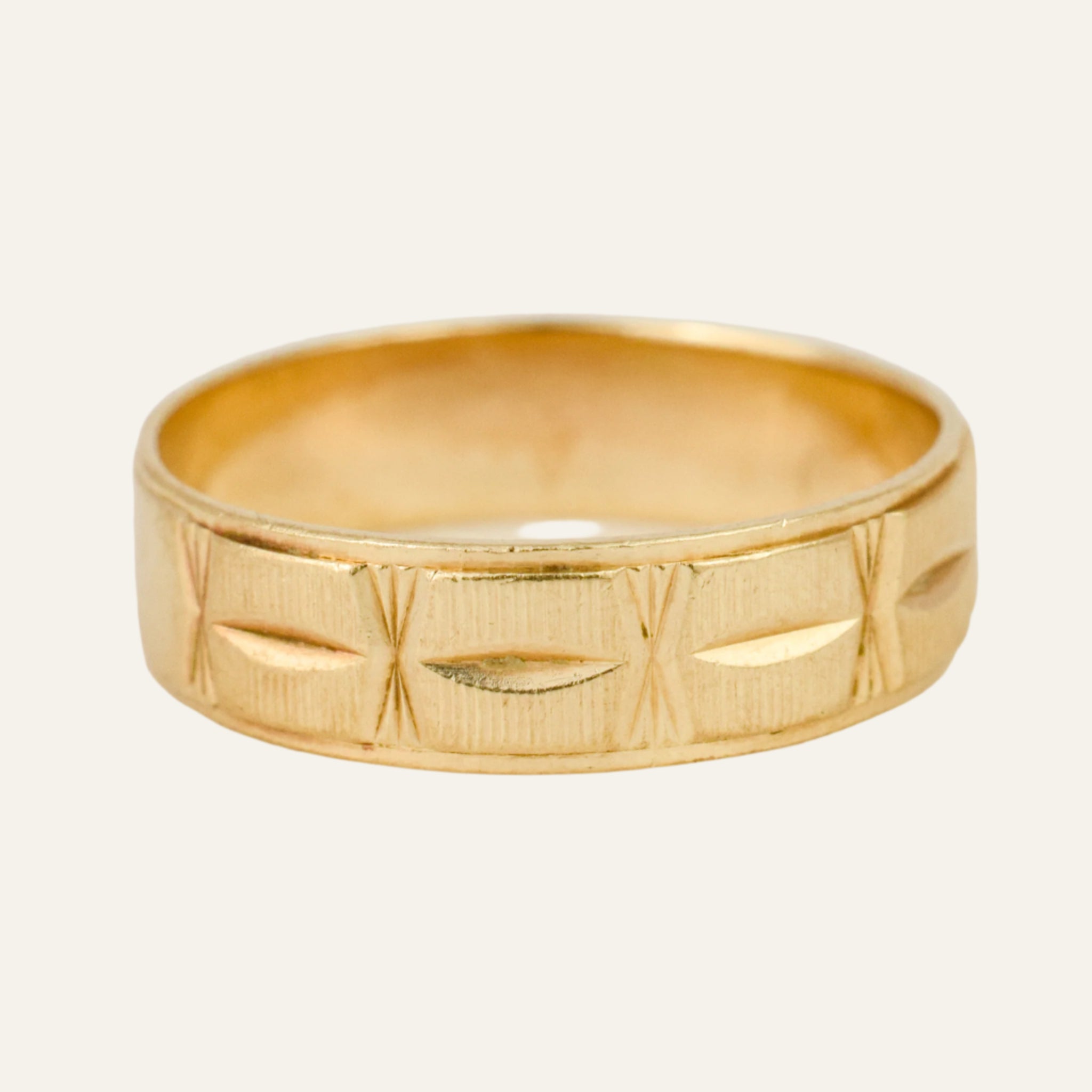 5.3 mm Etched Gold Band