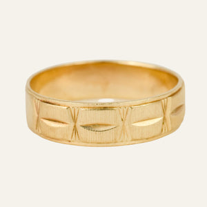 5.3 mm Etched Gold Band