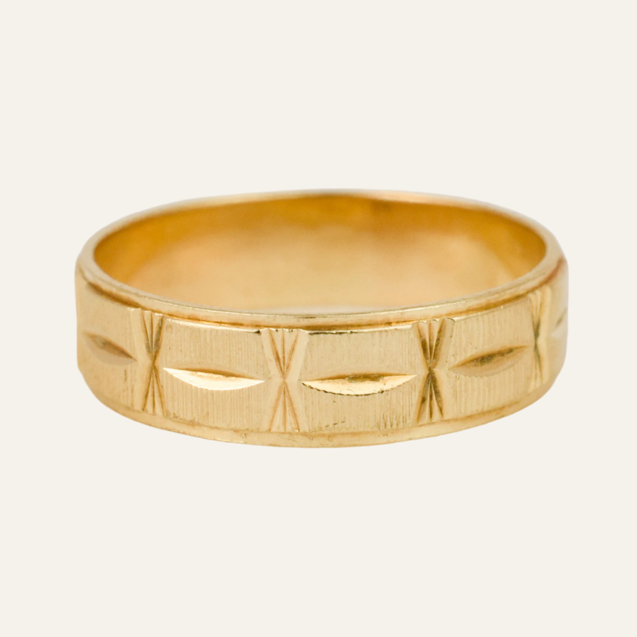 5.3 mm Etched Gold Band