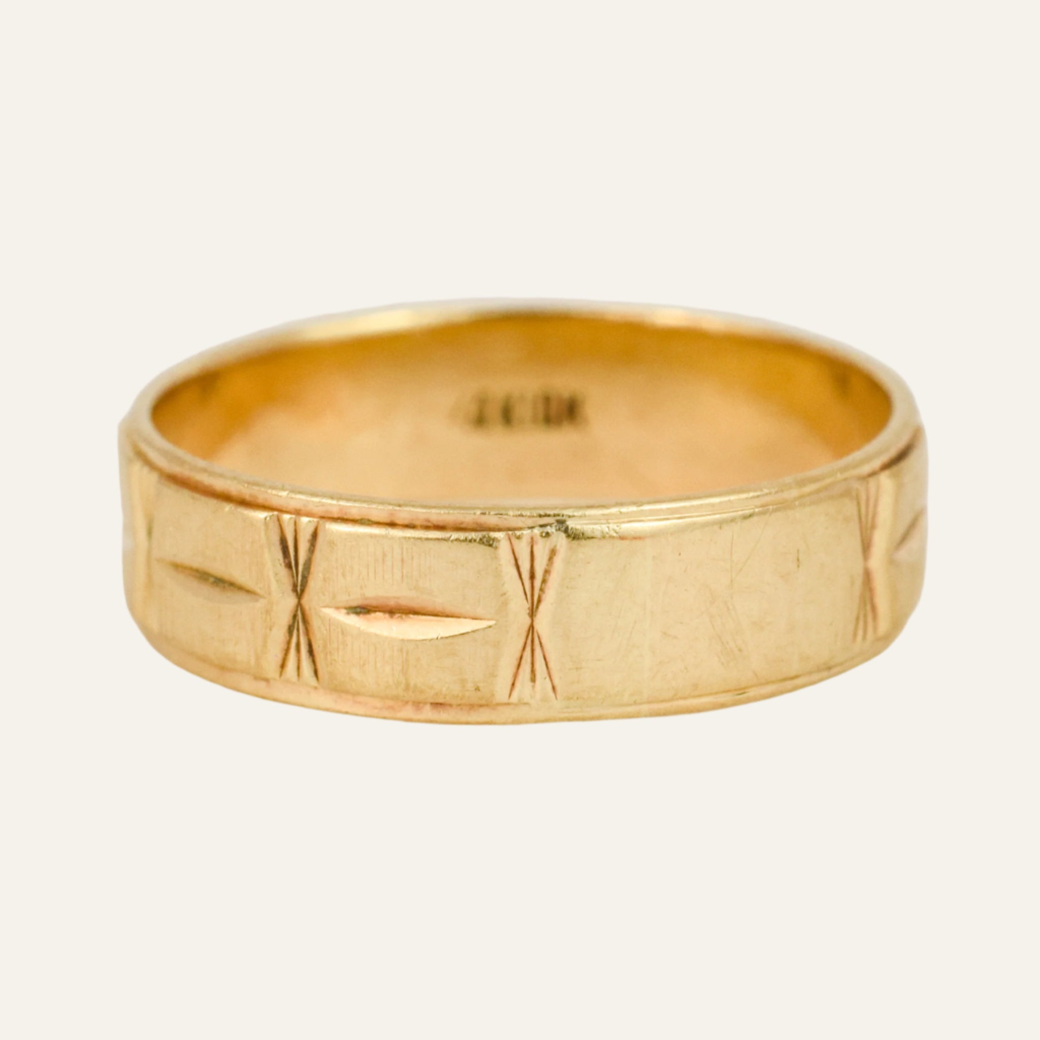 5.3 mm Etched Gold Band