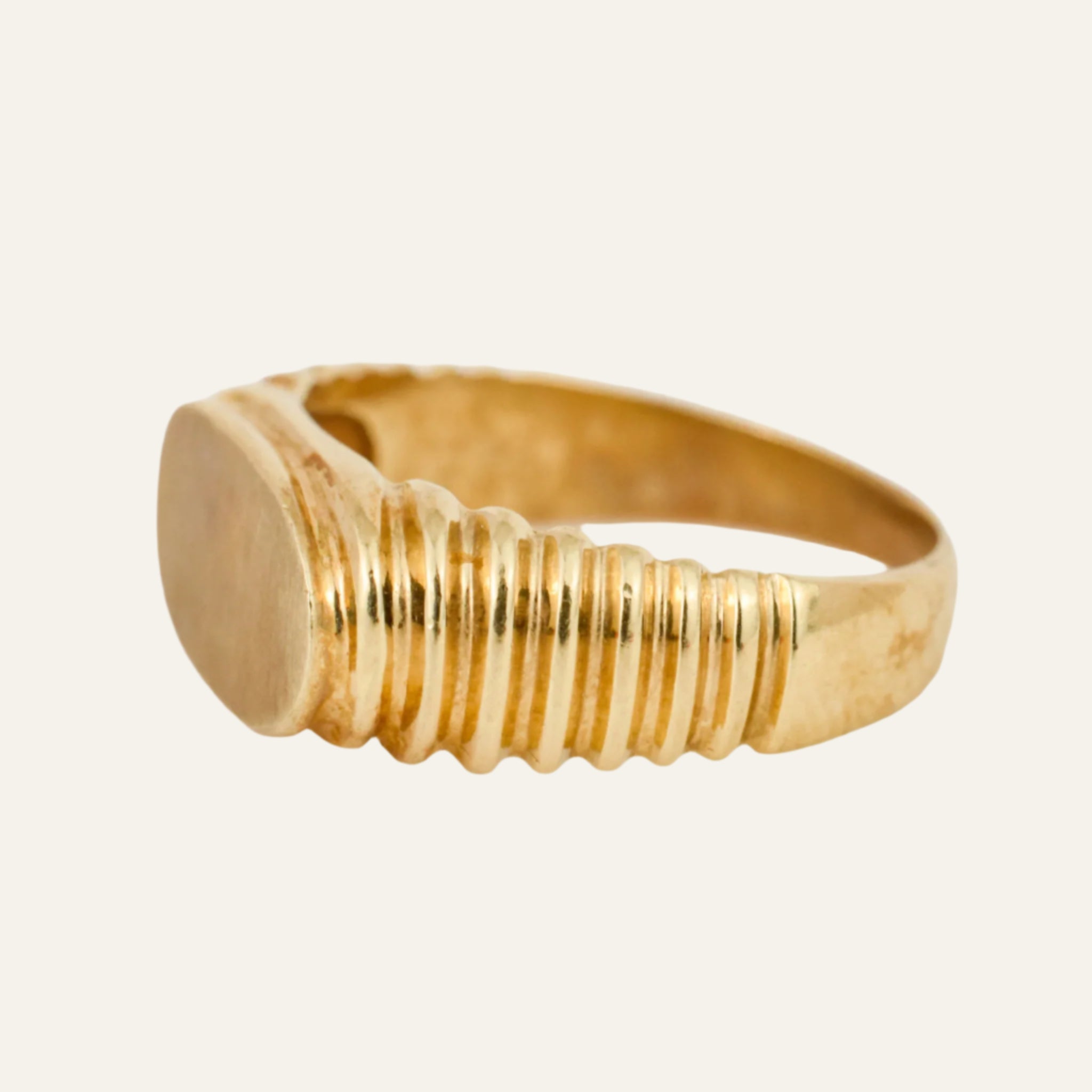 Graduated Step Blank Gold Signet