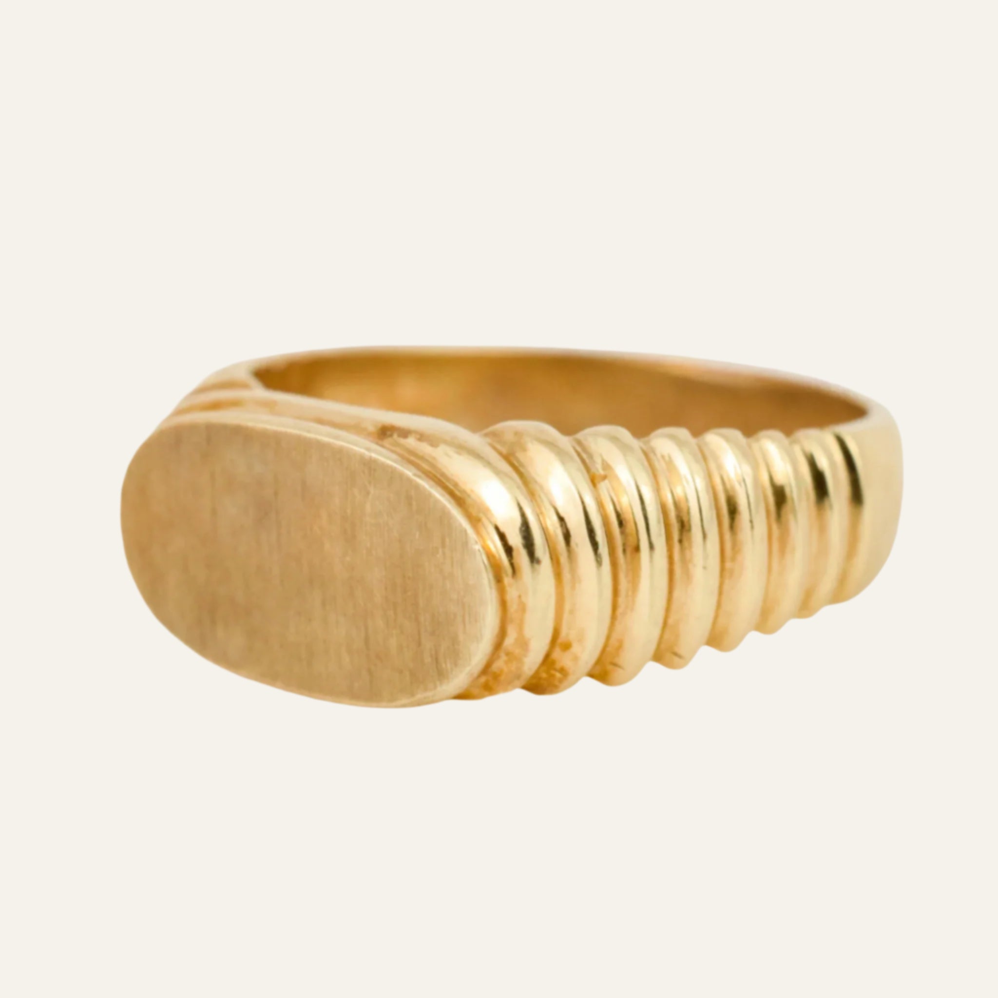 Graduated Step Blank Gold Signet