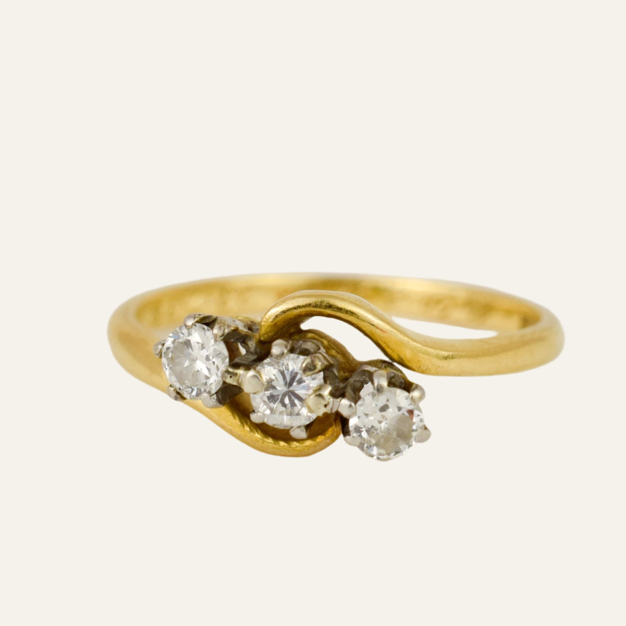 Antique Diamond Bypass Trilogy Ring